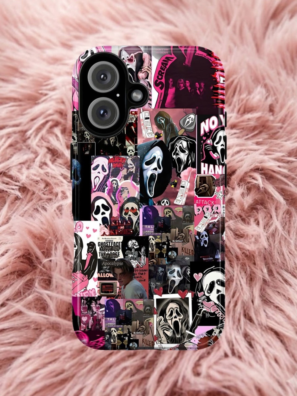 Pink Ghost face Collage Phone Case - Slim Protective Cover